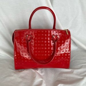 ARCADIA Clizia Large Top Handle Satchel in Red Patent Leather NWT